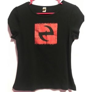 Evanescence red and black logo babydoll tee